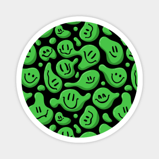 Green Liquid Smiley Faces Magnet